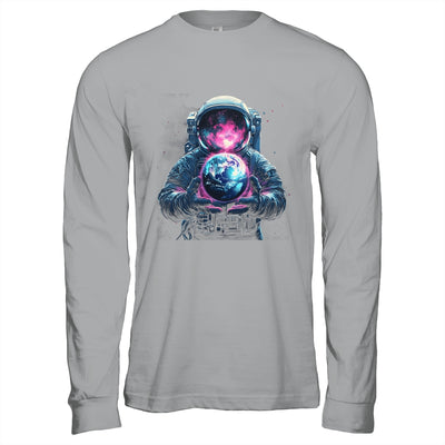 Astronaut Holding Planet Outer Space Galaxy Universe Science Shirt & Hoodie | teecentury