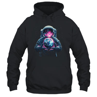 Astronaut Holding Planet Outer Space Galaxy Universe Science Shirt & Hoodie | teecentury