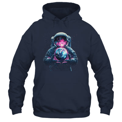 Astronaut Holding Planet Outer Space Galaxy Universe Science Shirt & Hoodie | teecentury