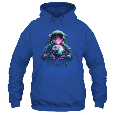 Astronaut Holding Planet Outer Space Galaxy Universe Science Shirt & Hoodie | teecentury