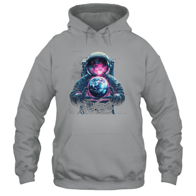 Astronaut Holding Planet Outer Space Galaxy Universe Science Shirt & Hoodie | teecentury
