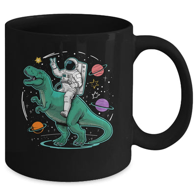 Astronaut On Dinosaur T-Rex Rock Space Rocker Boys Kids Mug | teecentury