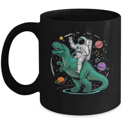 Astronaut On Dinosaur T-Rex Rock Space Rocker Boys Kids Mug | teecentury