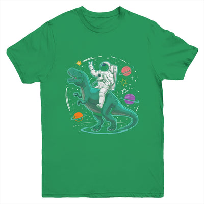 Astronaut On Dinosaur T-Rex Rock Space Rocker Boys Kids Youth Shirt | teecentury