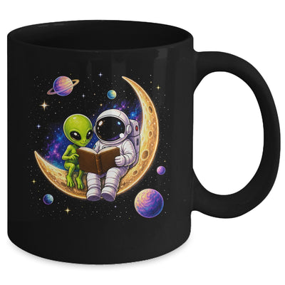 Astronaut Reading Book To Alien Moon Space Astronomy Galaxy Mug | teecentury
