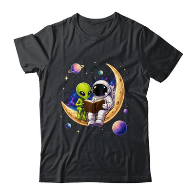 Astronaut Reading Book To Alien Moon Space Astronomy Galaxy Shirt & Hoodie | teecentury