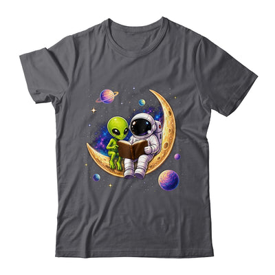 Astronaut Reading Book To Alien Moon Space Astronomy Galaxy Shirt & Hoodie | teecentury
