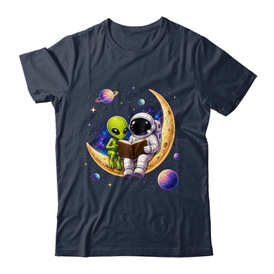 Astronaut Reading Book To Alien Moon Space Astronomy Galaxy Shirt & Hoodie | teecentury