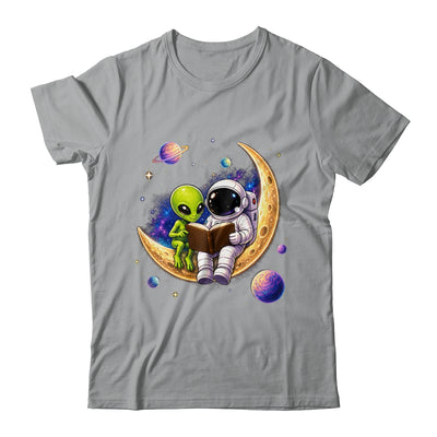 Astronaut Reading Book To Alien Moon Space Astronomy Galaxy Shirt & Hoodie | teecentury