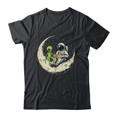Astronaut Reading Book To Alien Moon Space Women Kids Men Shirt & Hoodie | teecentury