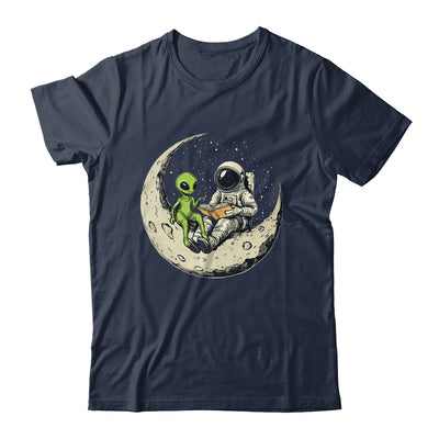 Astronaut Reading Book To Alien Moon Space Women Kids Men Shirt & Hoodie | teecentury