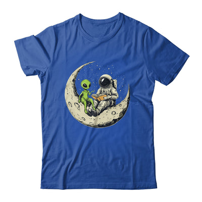 Astronaut Reading Book To Alien Moon Space Women Kids Men Shirt & Hoodie | teecentury