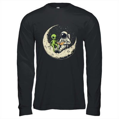 Astronaut Reading Book To Alien Moon Space Women Kids Men Shirt & Hoodie | teecentury