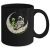 Astronaut Reading Book To Alien Moon Space Women Kids Men Mug | teecentury