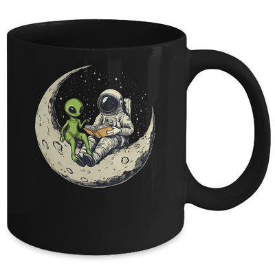 Astronaut Reading Book To Alien Moon Space Women Kids Men Mug | teecentury