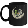 Astronaut Reading Book To Alien Moon Space Women Kids Men Mug | teecentury