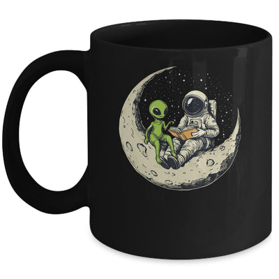 Astronaut Reading Book To Alien Moon Space Women Kids Men Mug | teecentury
