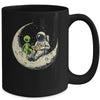 Astronaut Reading Book To Alien Moon Space Women Kids Men Mug | teecentury