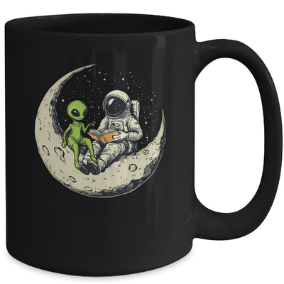 Astronaut Reading Book To Alien Moon Space Women Kids Men Mug | teecentury