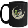 Astronaut Reading Book To Alien Moon Space Women Kids Men Mug | teecentury