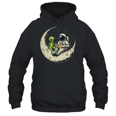 Astronaut Reading Book To Alien Moon Space Women Kids Men Shirt & Hoodie | teecentury