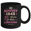 August 1945 80 Years Of Being Awesome Retro 80th Birthday Mug | teecentury