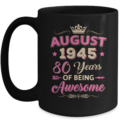 August 1945 80 Years Of Being Awesome Retro 80th Birthday Mug | teecentury