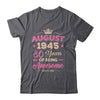 August 1945 80 Years Of Being Awesome Retro 80th Birthday Shirt & Tank Top | teecentury