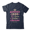 August 1950 75 Years Of Being Awesome Retro 75th Birthday Shirt & Tank Top | teecentury