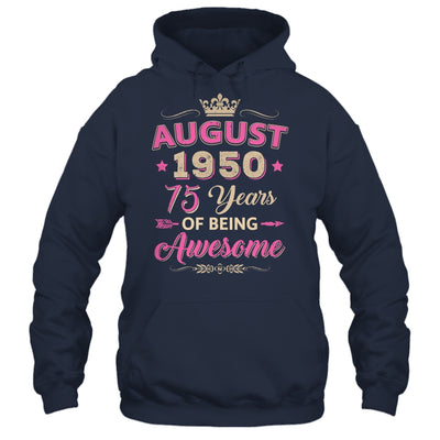 August 1950 75 Years Of Being Awesome Retro 75th Birthday Shirt & Tank Top | teecentury