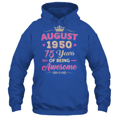 August 1950 75 Years Of Being Awesome Retro 75th Birthday Shirt & Tank Top | teecentury