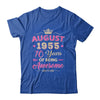 August 1955 70 Years Of Being Awesome Retro 70th Birthday Shirt & Tank Top | teecentury