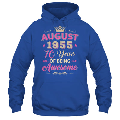 August 1955 70 Years Of Being Awesome Retro 70th Birthday Shirt & Tank Top | teecentury