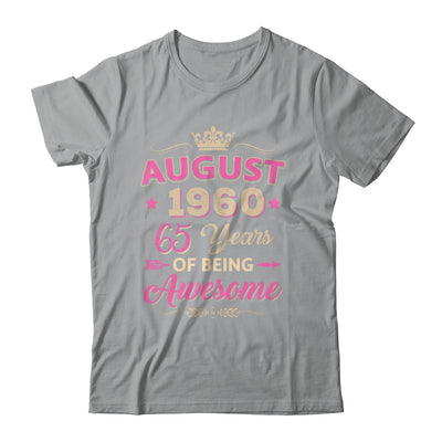 August 1960 65 Years Of Being Awesome Retro 65th Birthday Shirt & Tank Top | teecentury