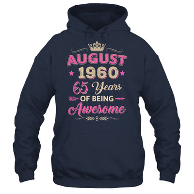 August 1960 65 Years Of Being Awesome Retro 65th Birthday Shirt & Tank Top | teecentury