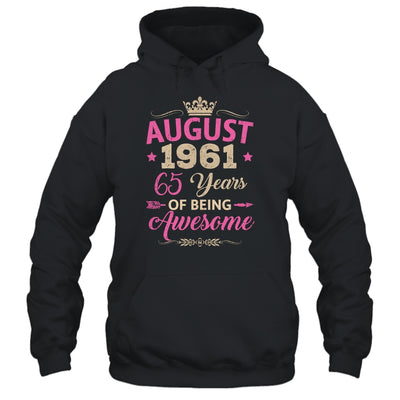 August 1961 65 Years Of Being Awesome Retro 65th Birthday Shirt & Tank Top | teecentury