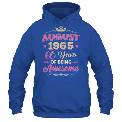 August 1965 60 Years Of Being Awesome Retro 60th Birthday Shirt & Tank Top | teecentury