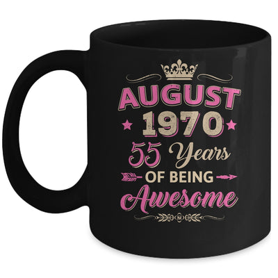 August 1970 55 Years Of Being Awesome Retro 55th Birthday Mug | teecentury