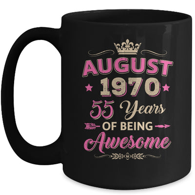 August 1970 55 Years Of Being Awesome Retro 55th Birthday Mug | teecentury