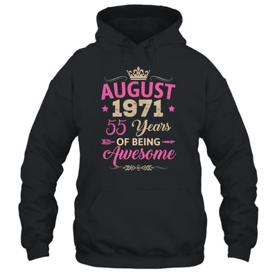 August 1971 55 Years Of Being Awesome Retro 55th Birthday Shirt & Tank Top | teecentury