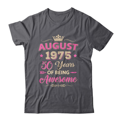August 1975 50 Years Of Being Awesome Retro 50th Birthday Shirt & Tank Top | teecentury