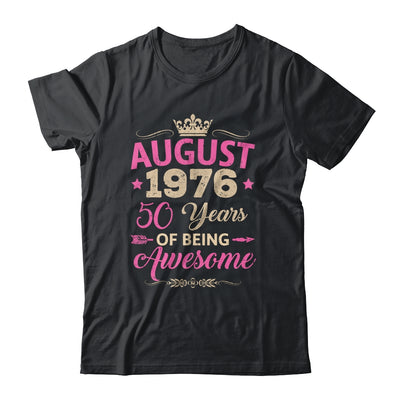 August 1976 50 Years Of Being Awesome Retro 50th Birthday Shirt & Tank Top | teecentury
