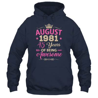 August 1981 45 Years Of Being Awesome Retro 45th Birthday Shirt & Tank Top | teecentury
