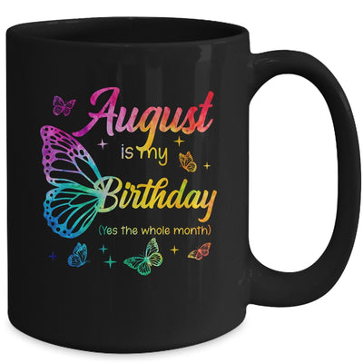 August Birthday For Women Girls Butterfly Tie Dye Theme Mug | teecentury