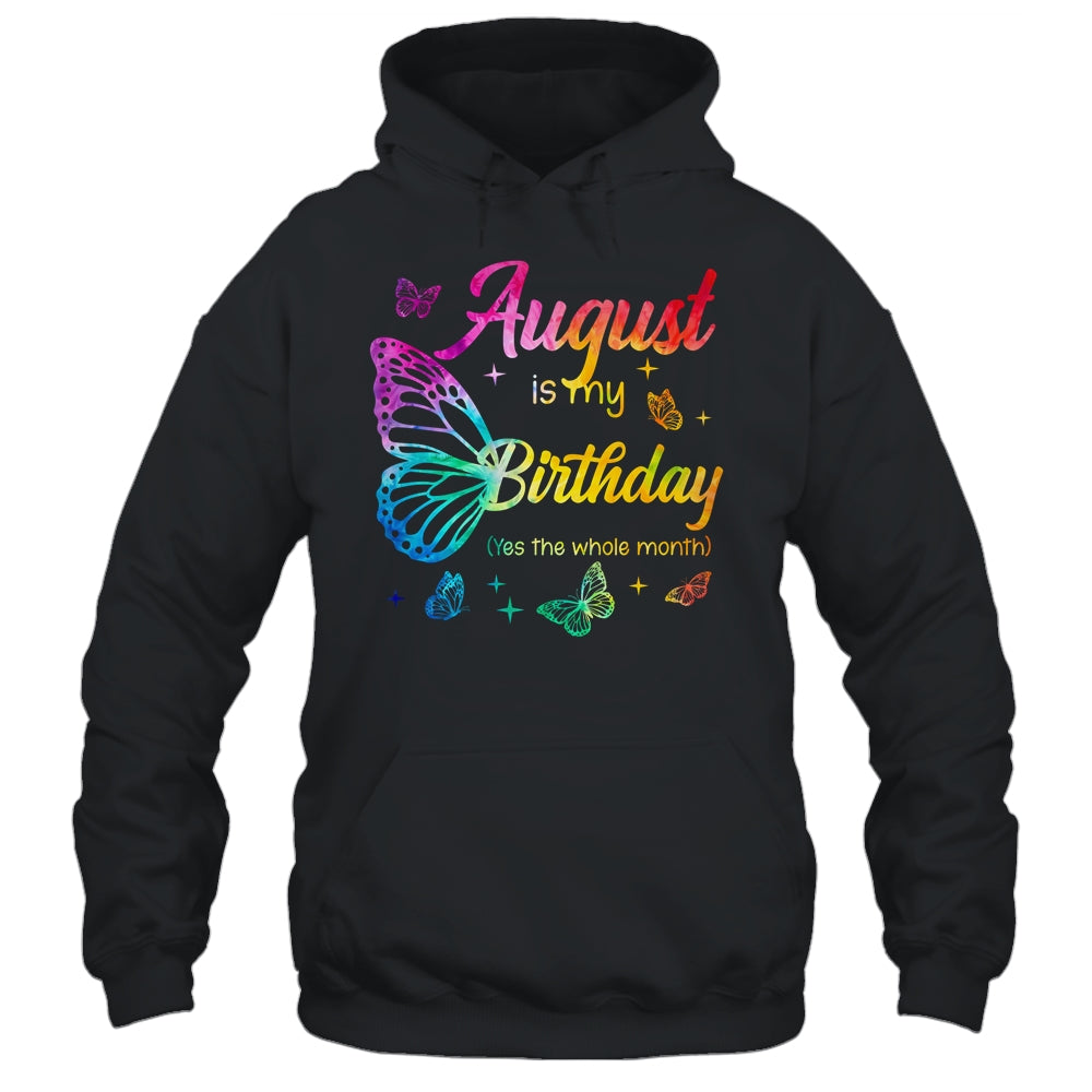 August Birthday For Women Girls Butterfly Tie Dye Theme Shirt & Tank Top | teecentury