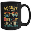 August Is My Birthday Retro Sunglasses Funny Birthday Mug | teecentury