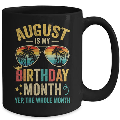August Is My Birthday Retro Sunglasses Funny Birthday Mug | teecentury