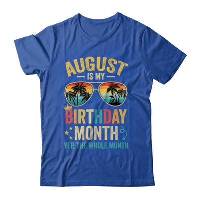 August Is My Birthday Retro Sunglasses Funny Birthday Shirt & Hoodie | teecentury