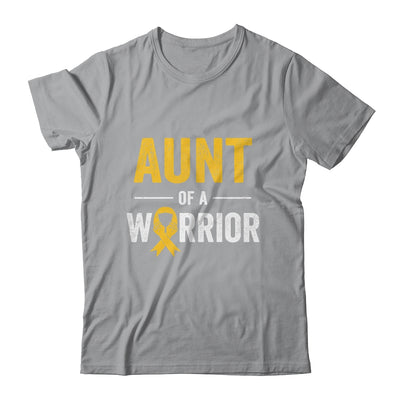 Aunt Of A Warrior Childhood Cancer Awareness Family Ribbon Shirt & Hoodie | teecentury