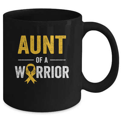 Aunt Of A Warrior Childhood Cancer Awareness Family Ribbon Mug | teecentury